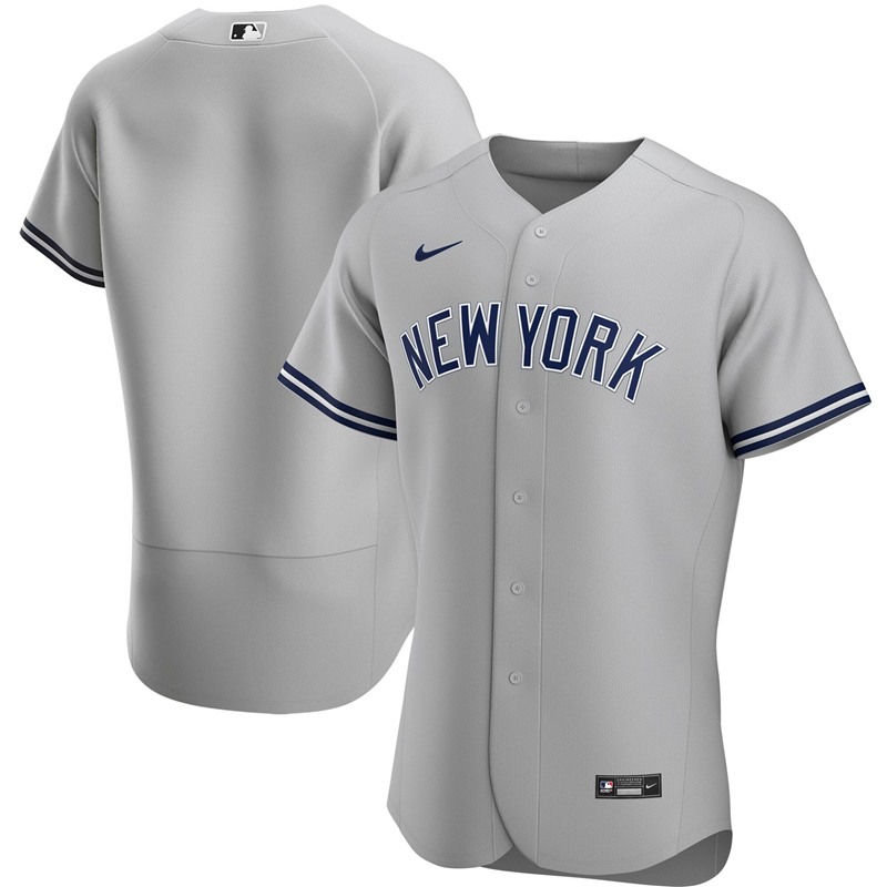 2020 MLB Men New York Yankees Nike Gray Road 2020 Authentic Team Jersey 1->new york yankees->MLB Jersey